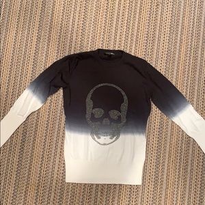Aqua skull sweater